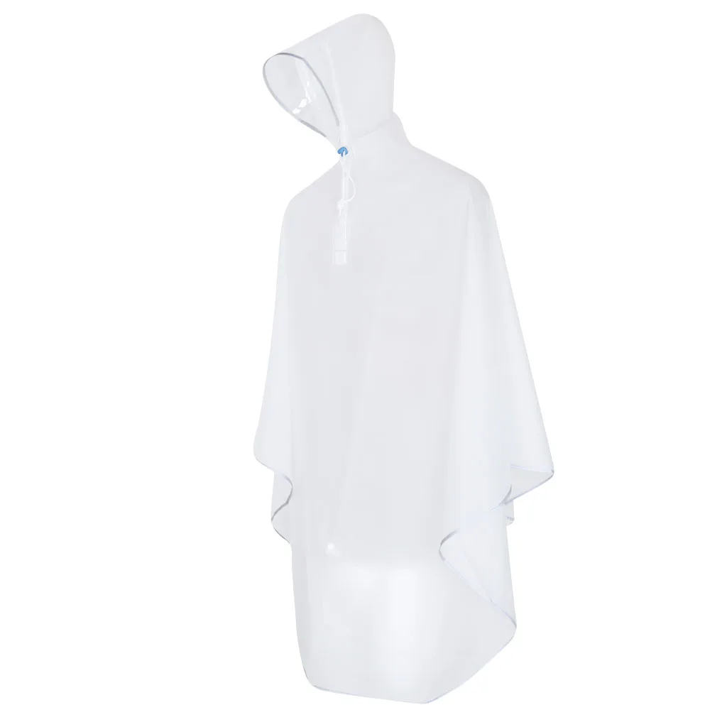Bike  Waterproof Hooded Cape Cloak Outdoor Rainwear White