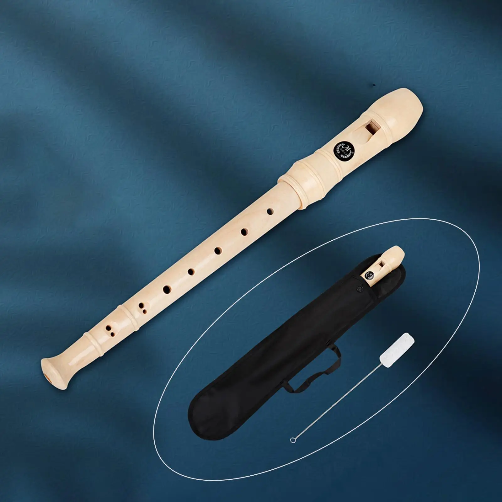 Wooden Soprano Recorder Children Educational Tool Musical 8 Holes Long Flute Recorder Instrument for Beginners Musicians