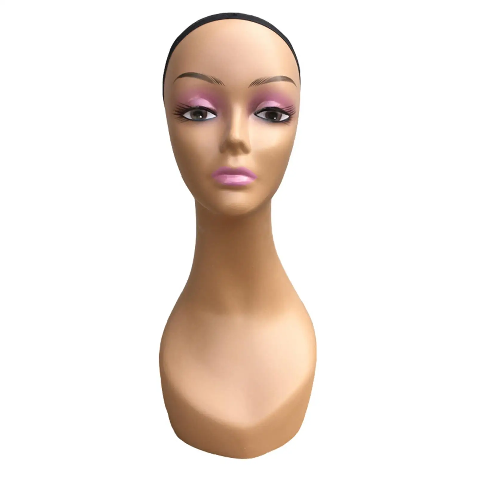 Female Mannequin Head Brown Multipurpose Wig Holder for Hat Wig Display Shop