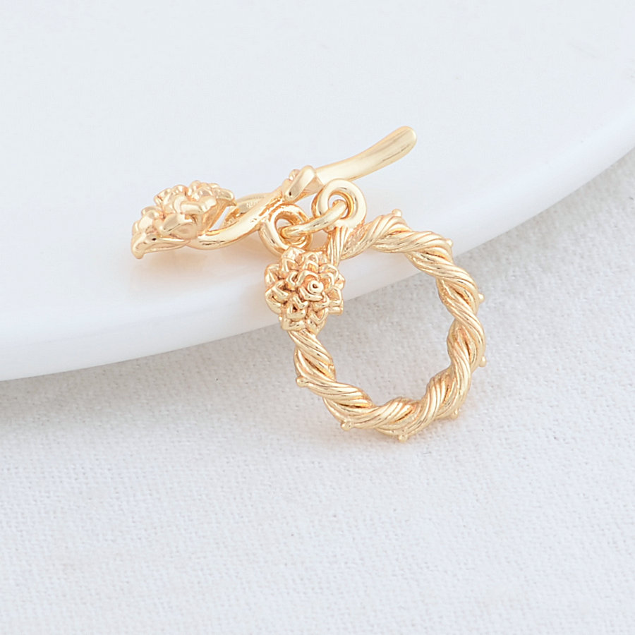 6 Sätze 16,5mm 14 Karat vergoldet Messing rundes Armband o Knebel verschlüsse Halskette verbinden Verschlüsse DIY Schmuck herstellung Lieferungen – Detail 2