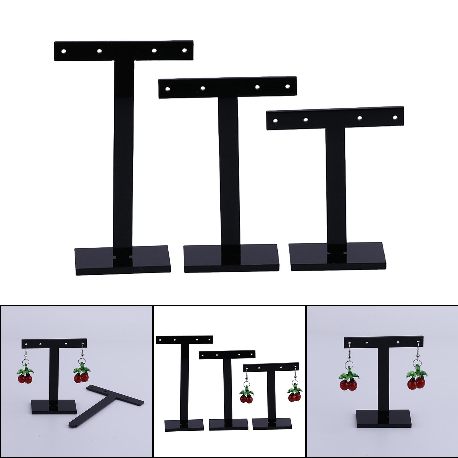 3Pcs Tabletop Earring Display Stand Photo Props Retail Photography Black Jewelry Holder Display Holders for Show for Women Girls