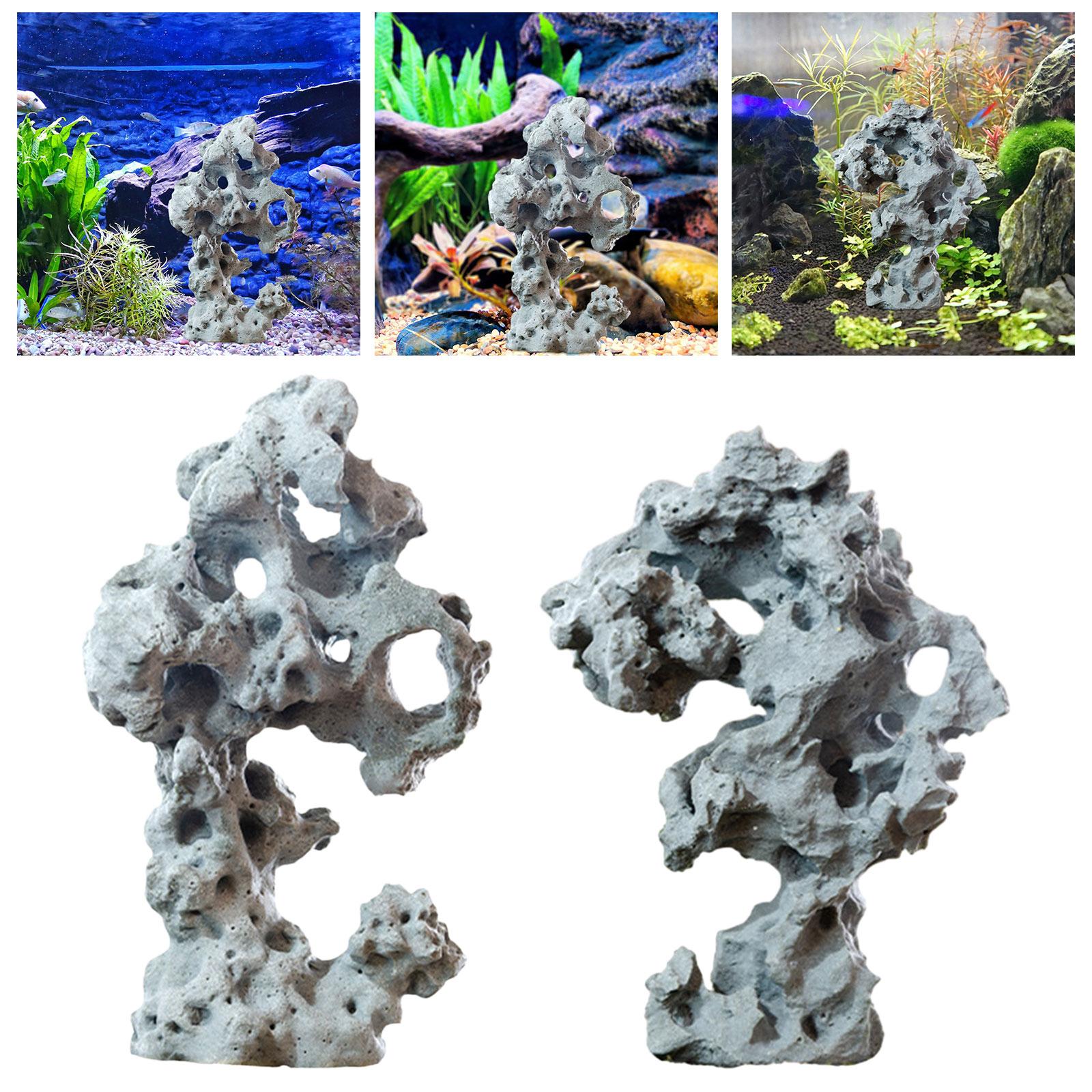 Fish Tank Rock Aquarium Landscape Artificial Rockery Resin Decor Layout Durable Landscaping` Fish Hiding Cave Fish Tank Decor