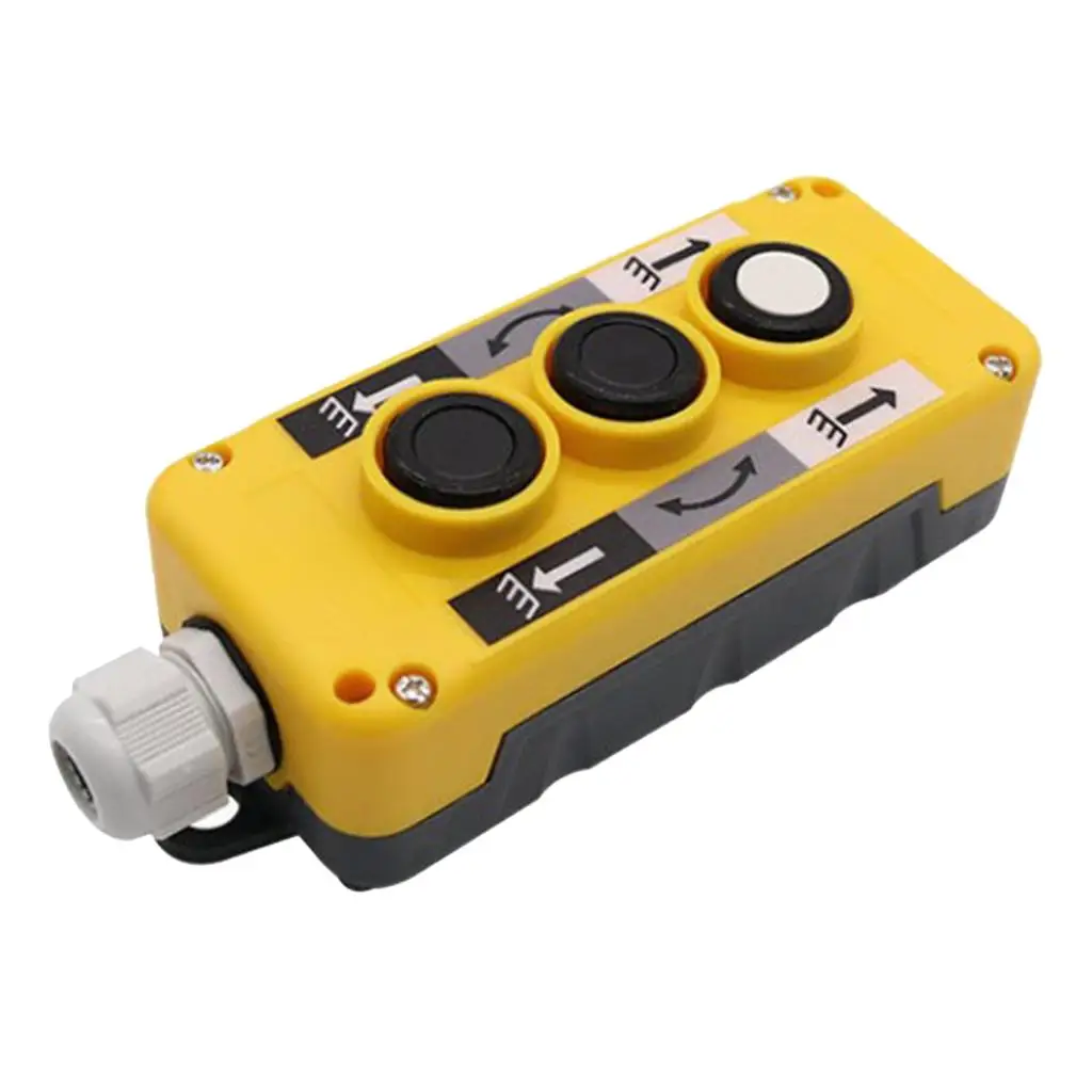 1pc COP3B Crane Button Switch Box Unloading Dustproof Durable Plastic Yellow