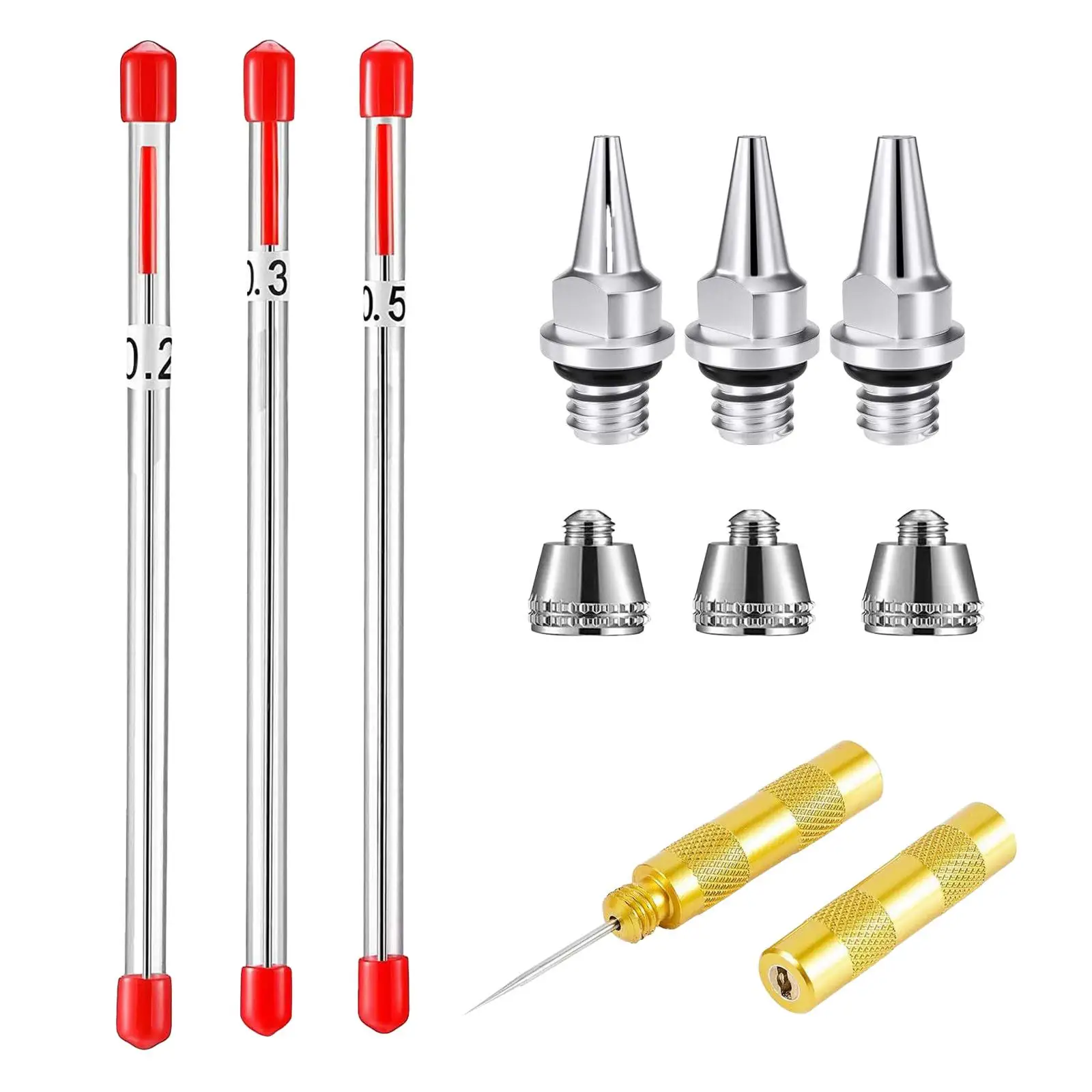 Airbrush Cleaning Tool Multipurpose Metal Airbrush Nozzle for Auto Parts Cleaning Cleaning Thin Tubes Remove Nozzle Paint Dirty