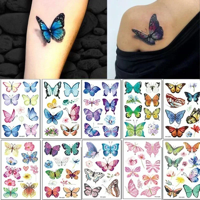 Best of 3D Butterfly Temporary Tattoos Waterproof Lasting Colorful Butterfly Arm Wrist Chest Body Fake Tatto Stickers For Women Grils Reviews & Tips