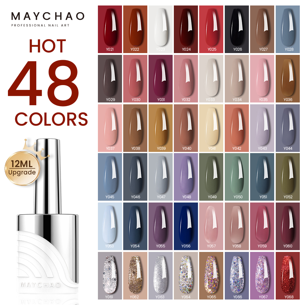 Best of MAYCHAO 12ml Gel Nail Polish Semi-permanent Varnish Hybrid UV Nails Art Glitter 48 Colors Gel Polish Manicure Enamels For Nails Reviews & Tips