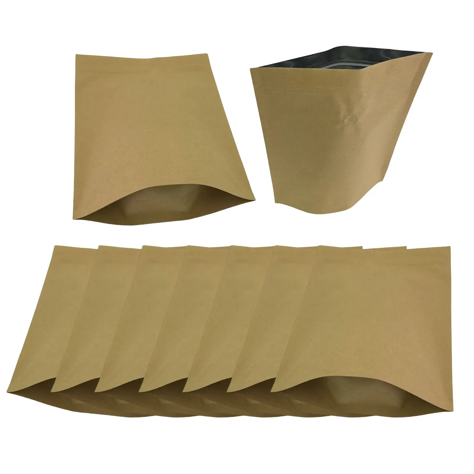 10Pcs Brown Bags Resealable Pocket Organizer Coffee Pouch for Party Favor Popcorn