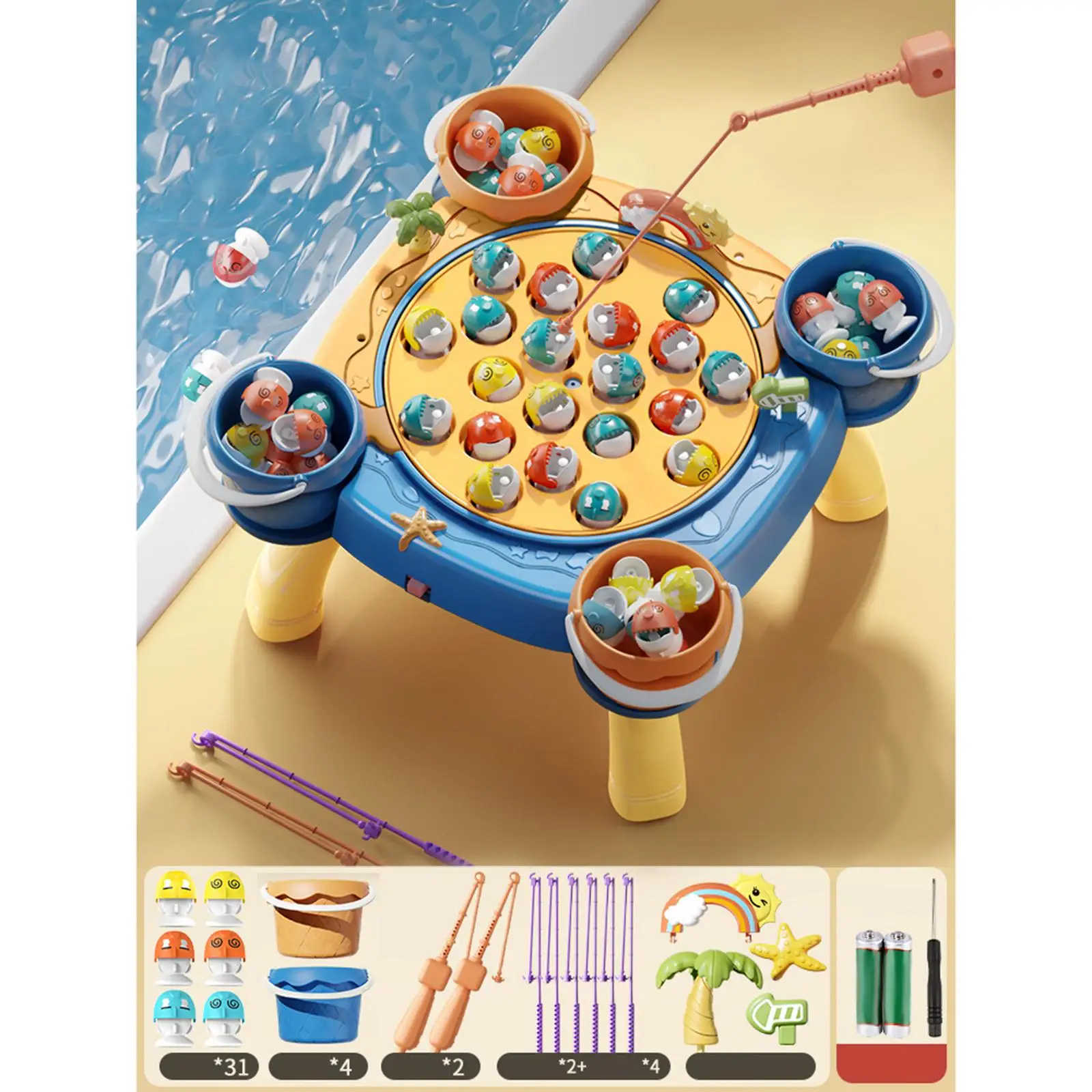 Electric Fishing Game Toy with Music Function Educational Toys Board Game Fishing Toys for Toddlers Kids Children Baby