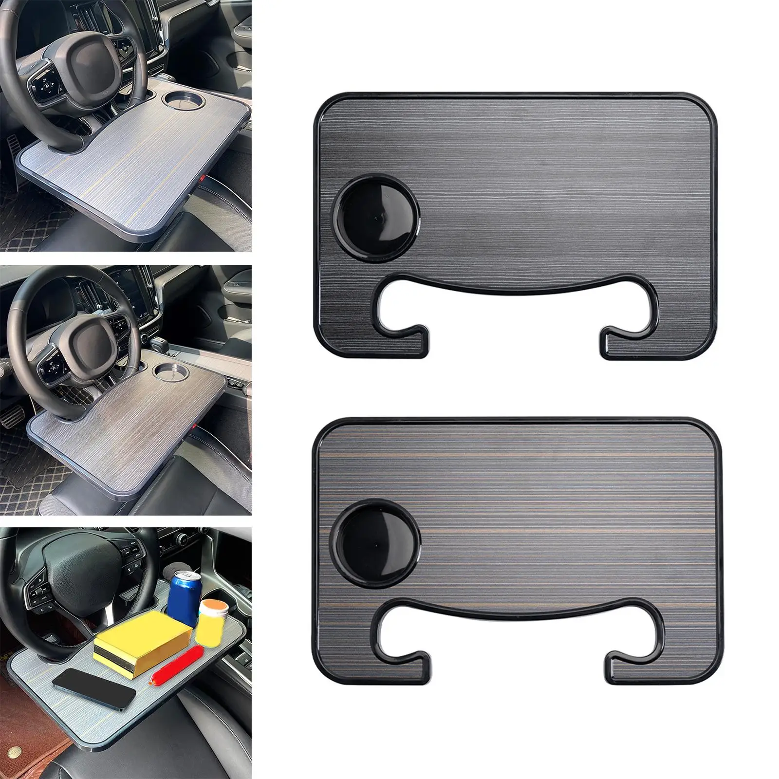 Car Trays Mount for Eating Lunch for Most Vehicles Steering Wheels