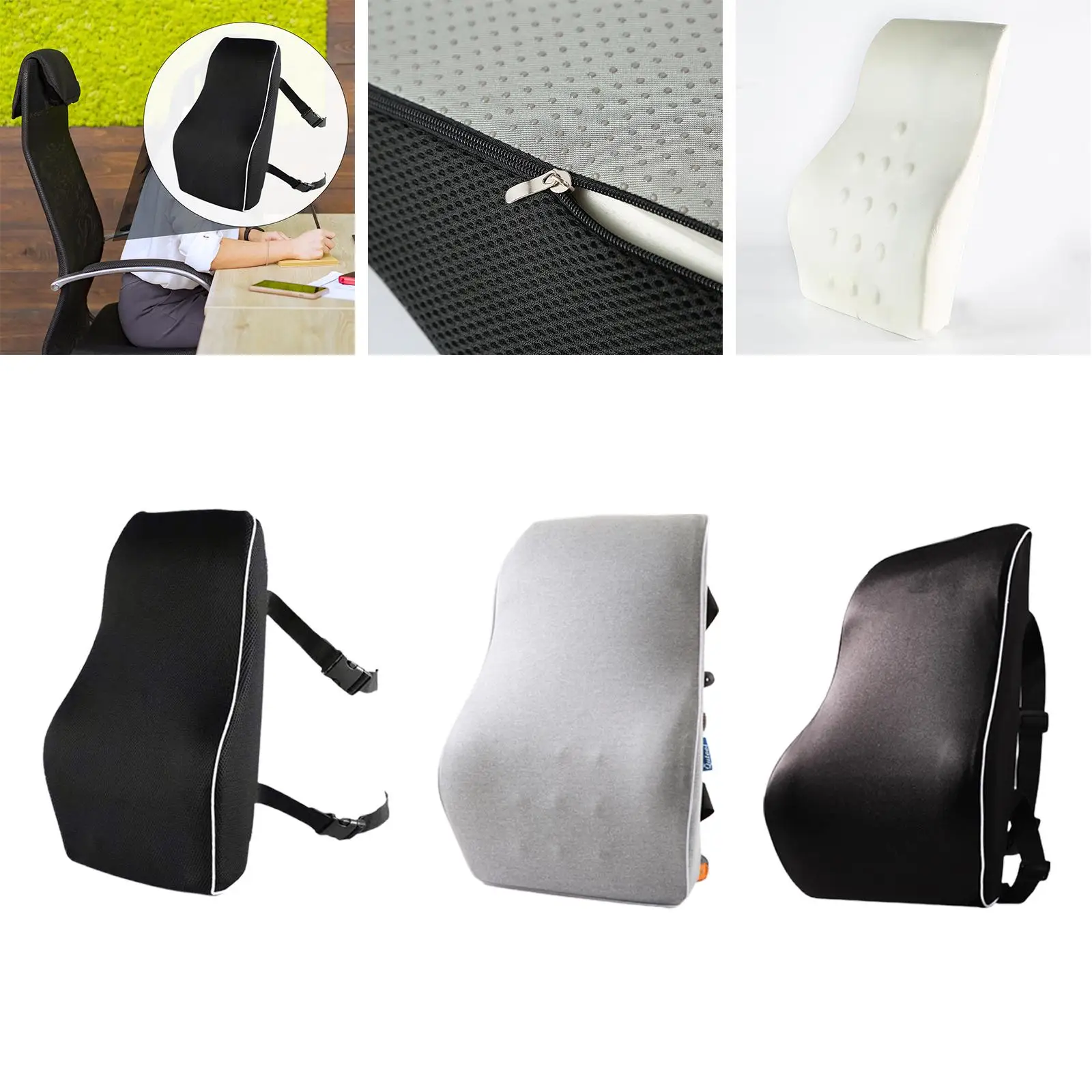 Lumbar s Relieve Back Pressure Memory Cotton Posture Cushions Waist Support  for Office Chair Car Seat Home Students