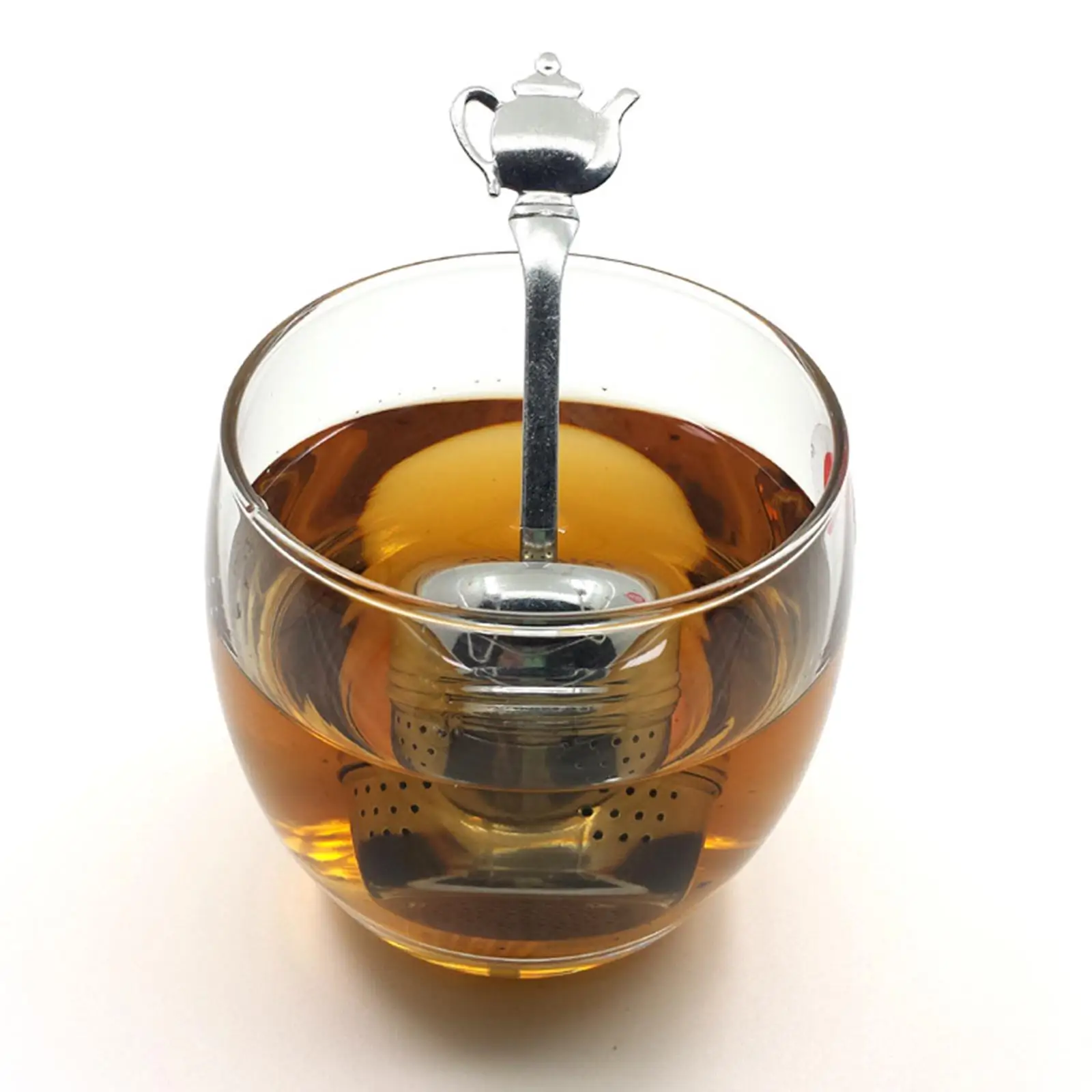 Tea Strainer with Handle 304 Stainless Steel Portable Tea Ball Infuser for Loose Tea Cup and Teapot Spices Seasonings Cafe Home