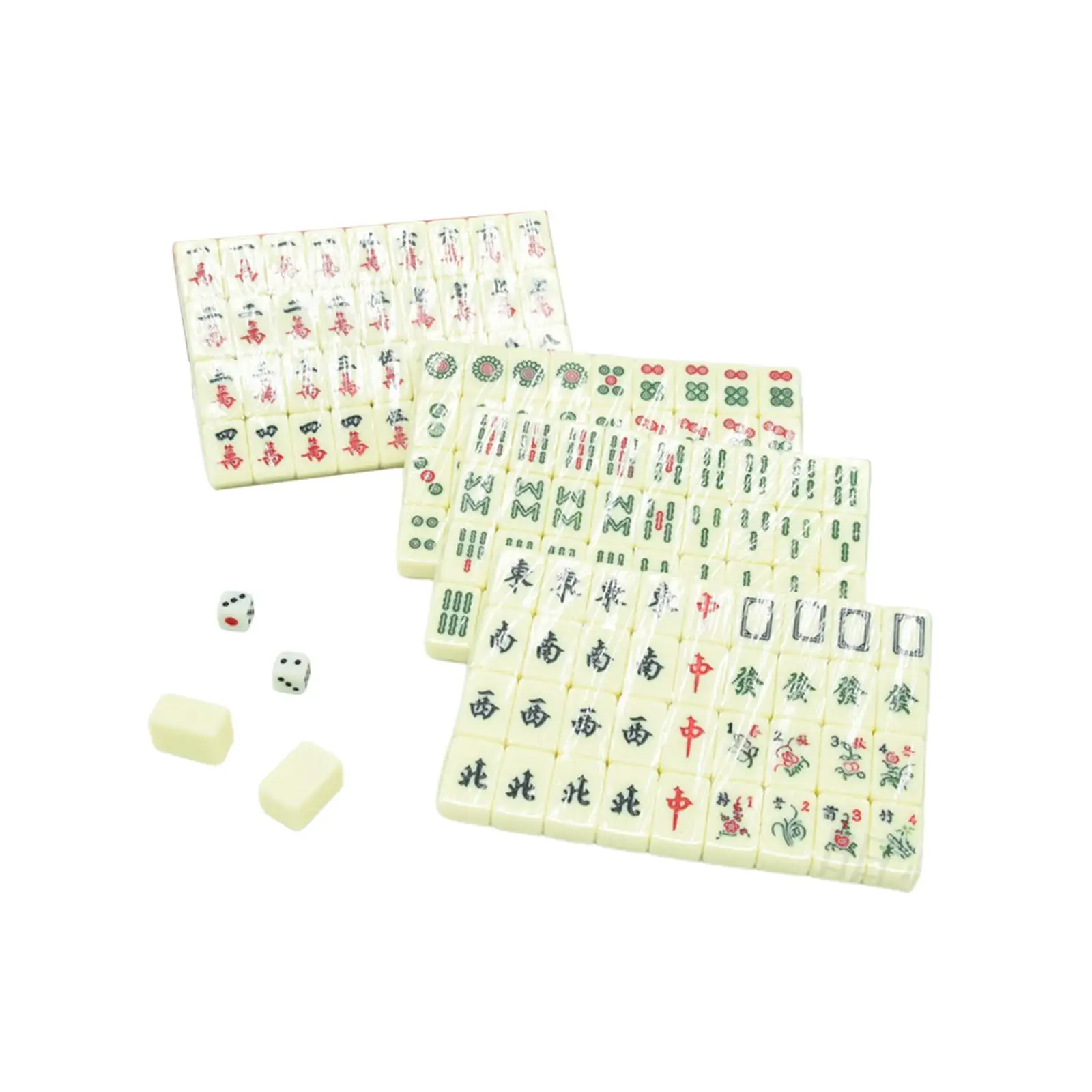 Portable Mini Mahjong Lightweight Board Game Small Tiles Chinese Mahjong Game Set Travel Mahjong Set for Entertainment Camping