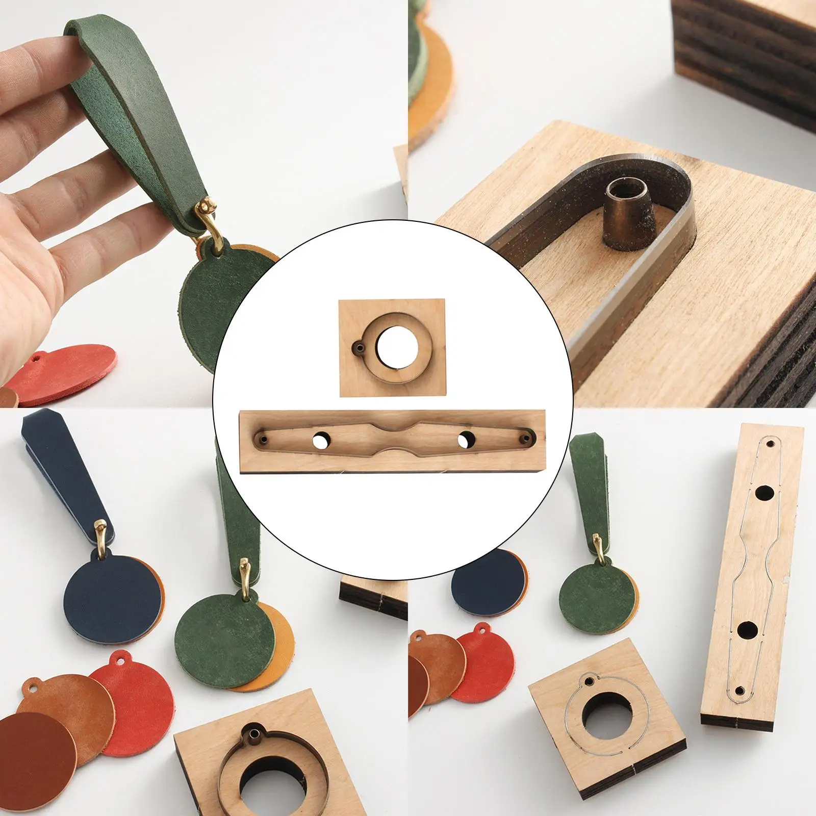 2 Pieces Wooden Cutter DIY Metal Cutting Dies for PU Leather Leathercraft