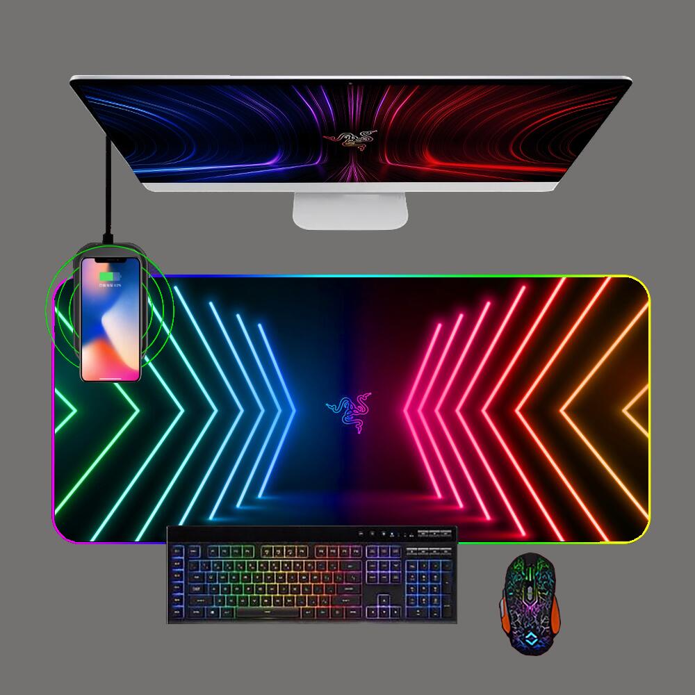 Игровой коврик для мыши Razer Goliathus, RGB, Беспроводная зарядка телефона  с подсветкой, коврик для клавиатуры, компьютерный коврик для мыши, коврик  для мыши, коврик для мыши | AliExpress