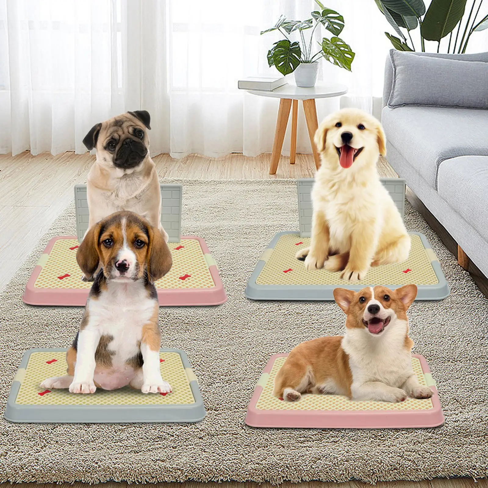 Dog Training Toilet Dog Potty Tray Cleaning Tool Removable Anti Splashing Trainer Corner for Kitten Dogs Cats Puppy Balcony Home