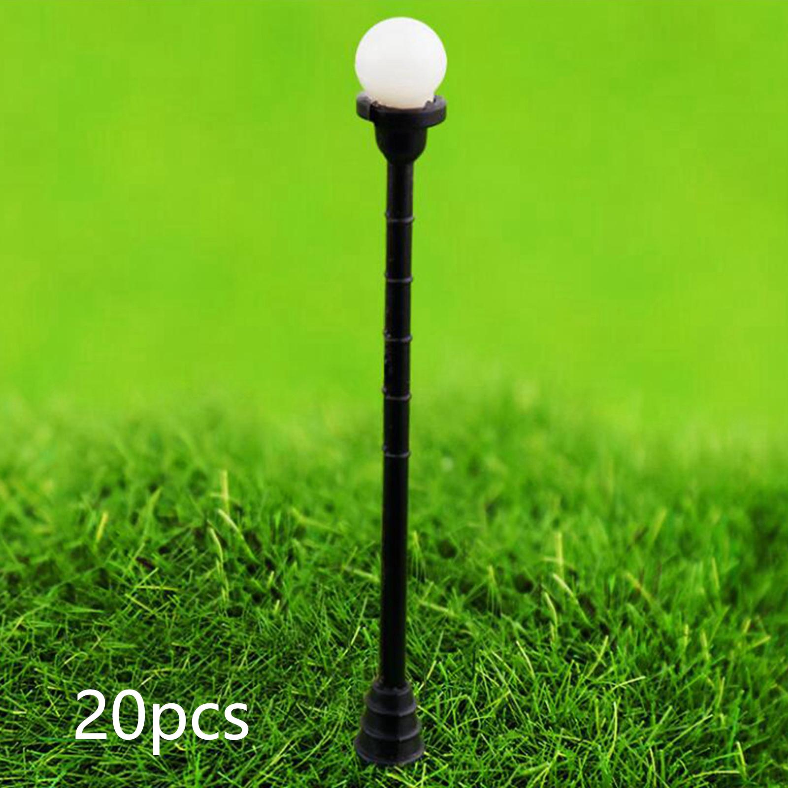 20Pcs 1/100 Model Train Lamp Lighted Street Lamps Miniature Street Light Model Model Railway Lamp Garden Street Light