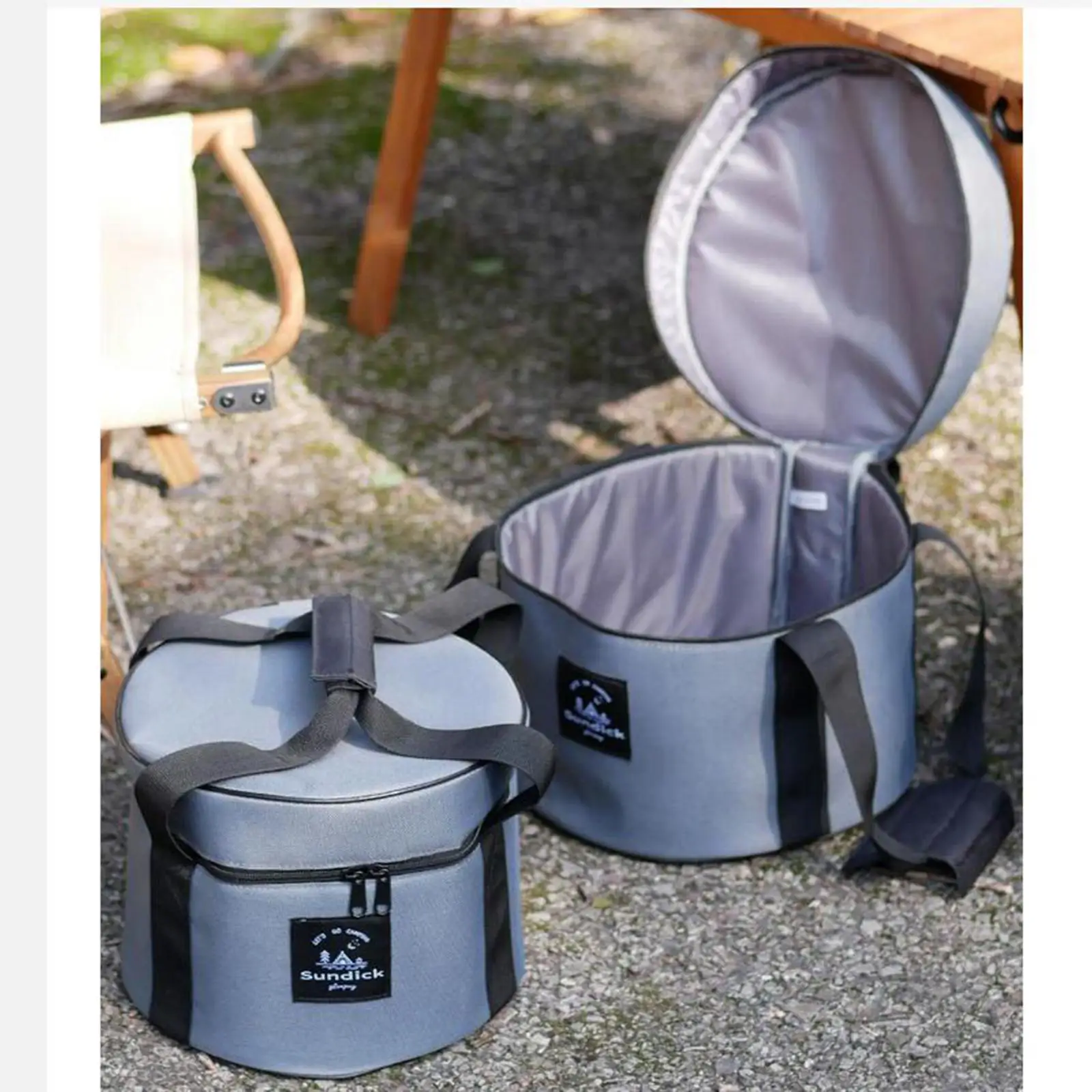 Outdoor Camping Tableware Storage Bag Carry Pouch with Side Pocket Waterproof Sundry Box Picnic Food Containers Box Handbag