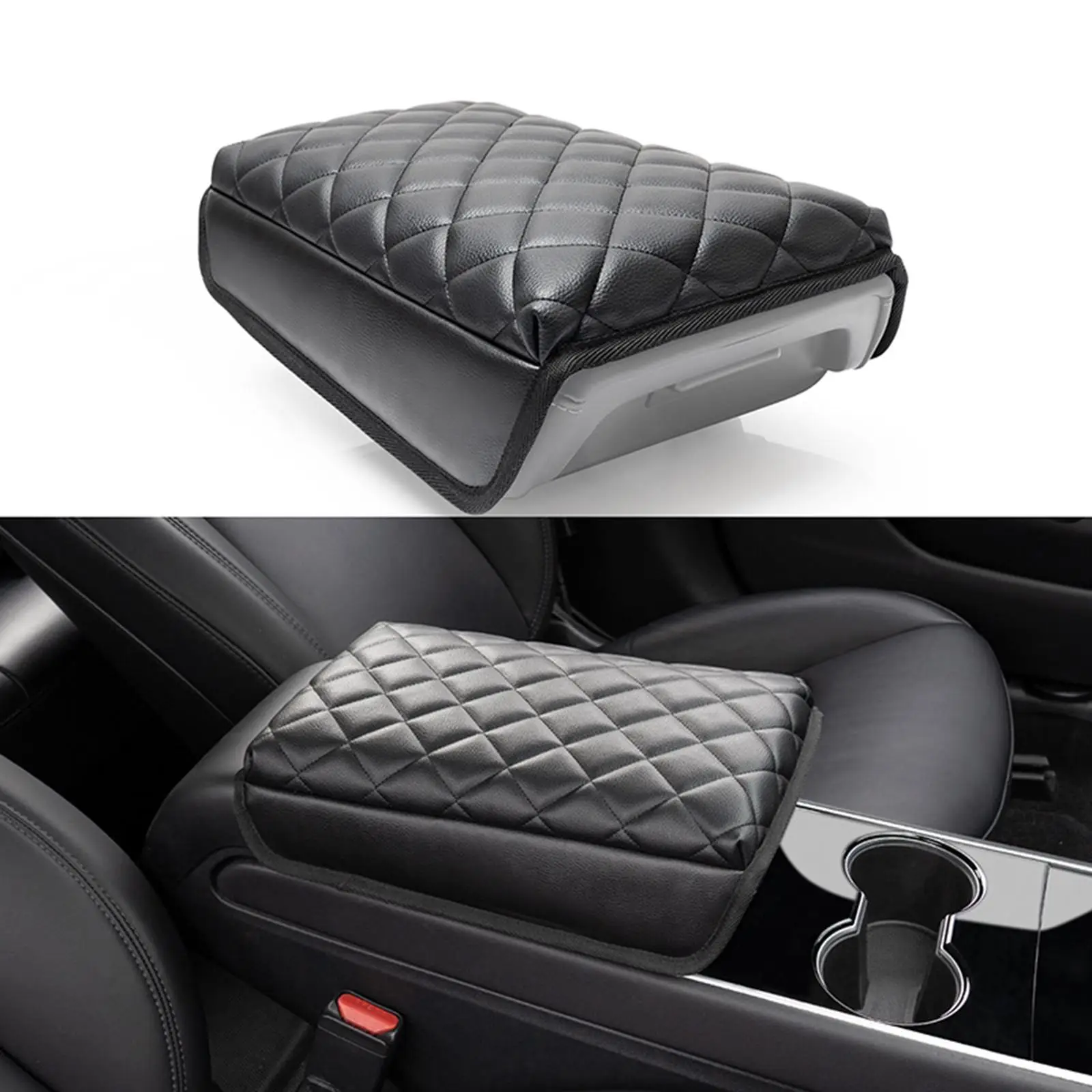 Car Cushion Gadgets Center Easy to Install Console Armrest Pad Fits for Tesla Model 3 Model Y