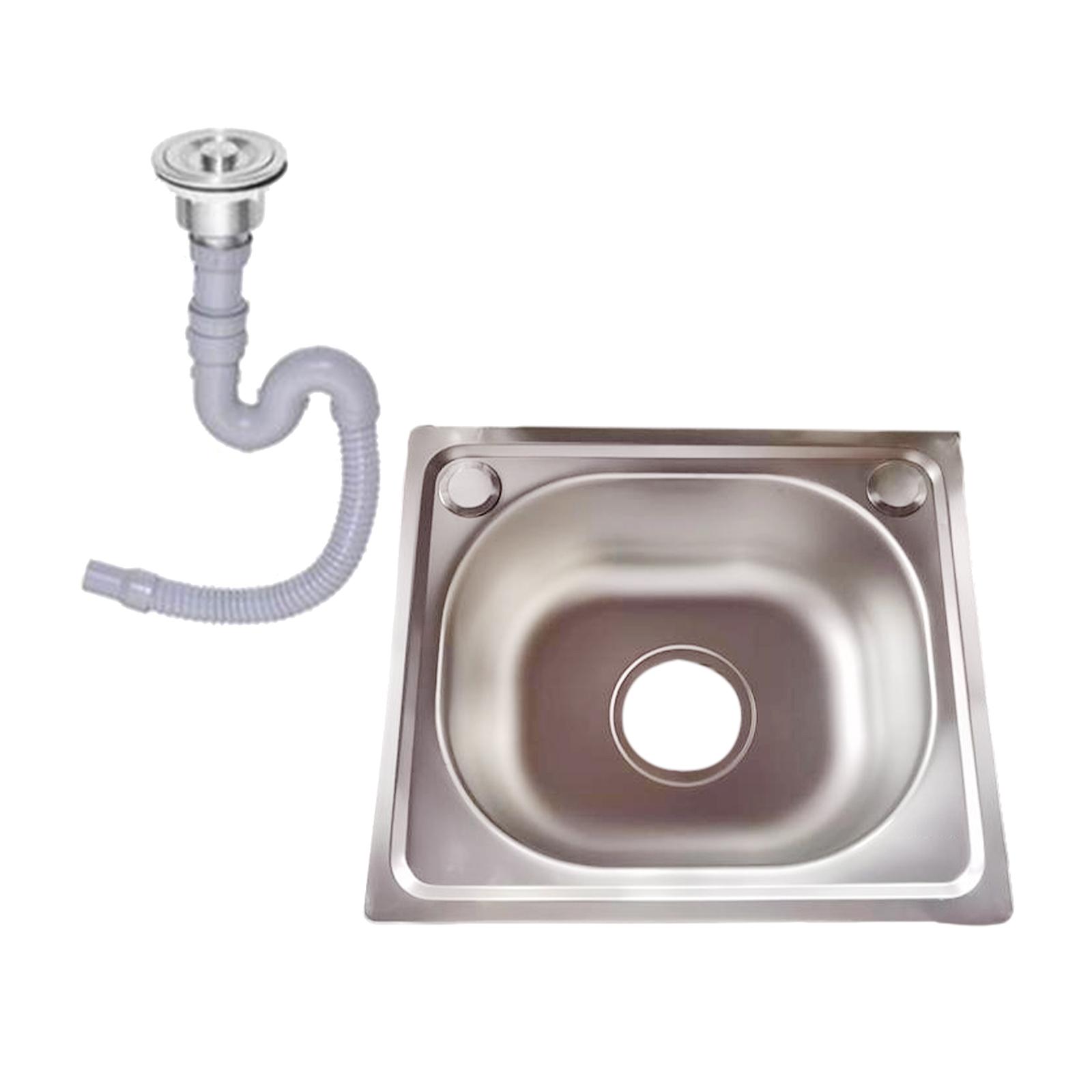 Topmount Stainless Steel Kitchen Sink Quickly Drainage Rectangle 37cmx32cm Heavy