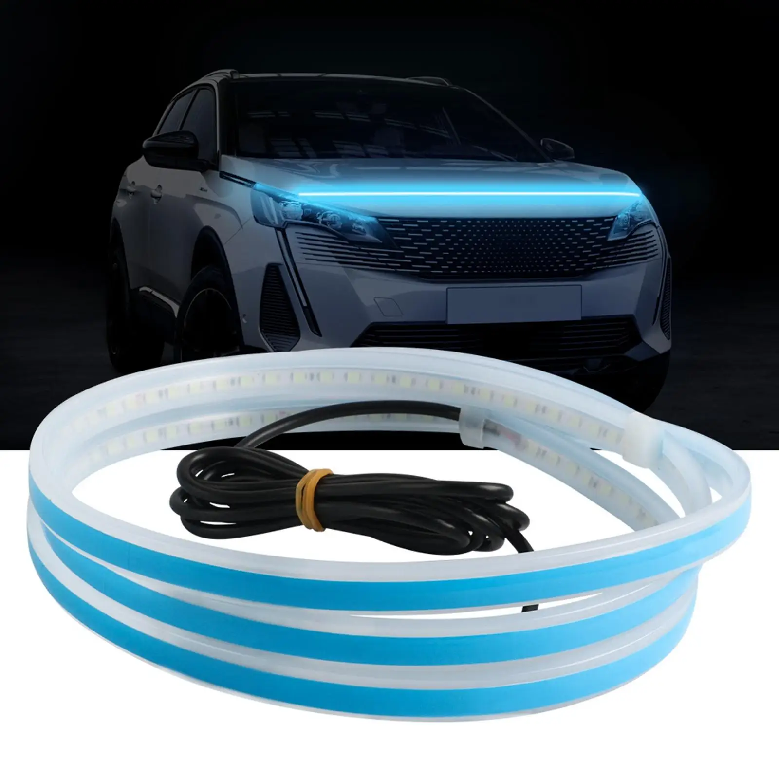 LED Strip Light for Hood Flexible Exterior Daytime Running Light Universal 12V Car Hood Strip Light for Car Accessories Parts