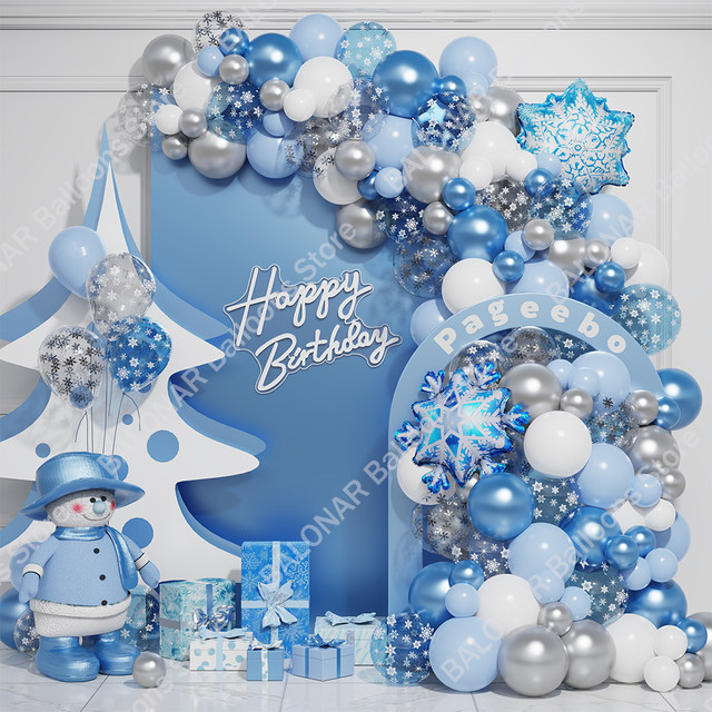 Winter Wonderland Frozen Snowflake Winter DIY Balloon Garland Kit