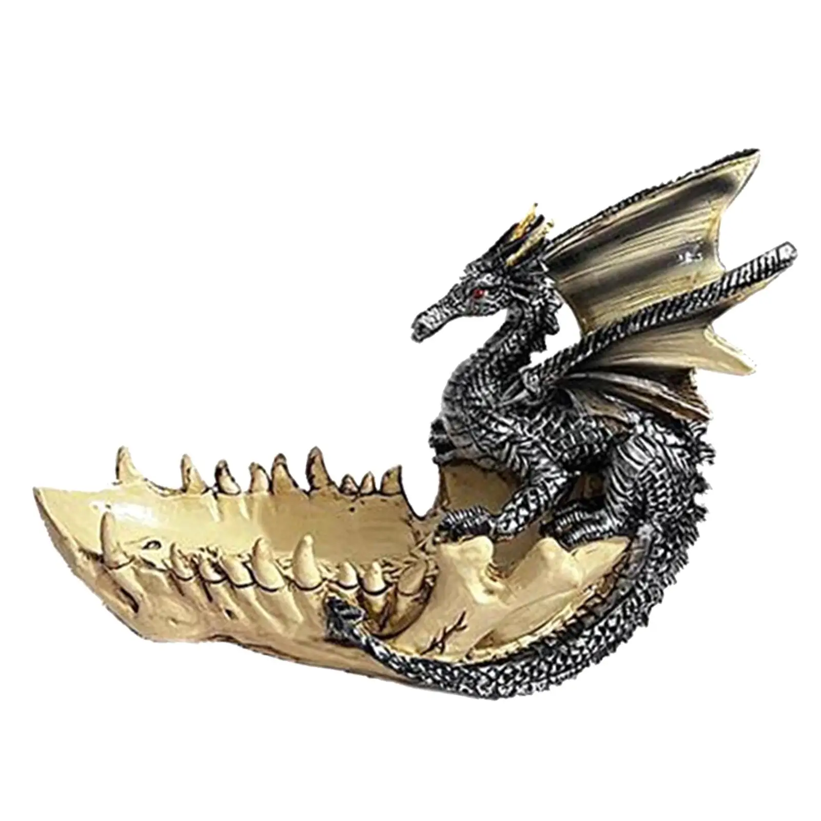 Dragon Decorative Sculpture Figurine Ancient Crafts Holder Collectibles Statue Decoration for Office Desk Room Entrance