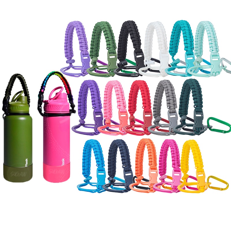 Description Picture 3 of item12-40oz Aquaflask Paracord Holder Rope Water Bottle Handle Tumbler Silicone Boot Set Protector Cup Water Bottle Accessories