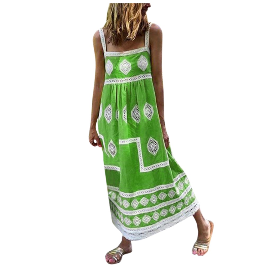 casual vestidos boho, mãe dos vestidos, alça, praia, verão