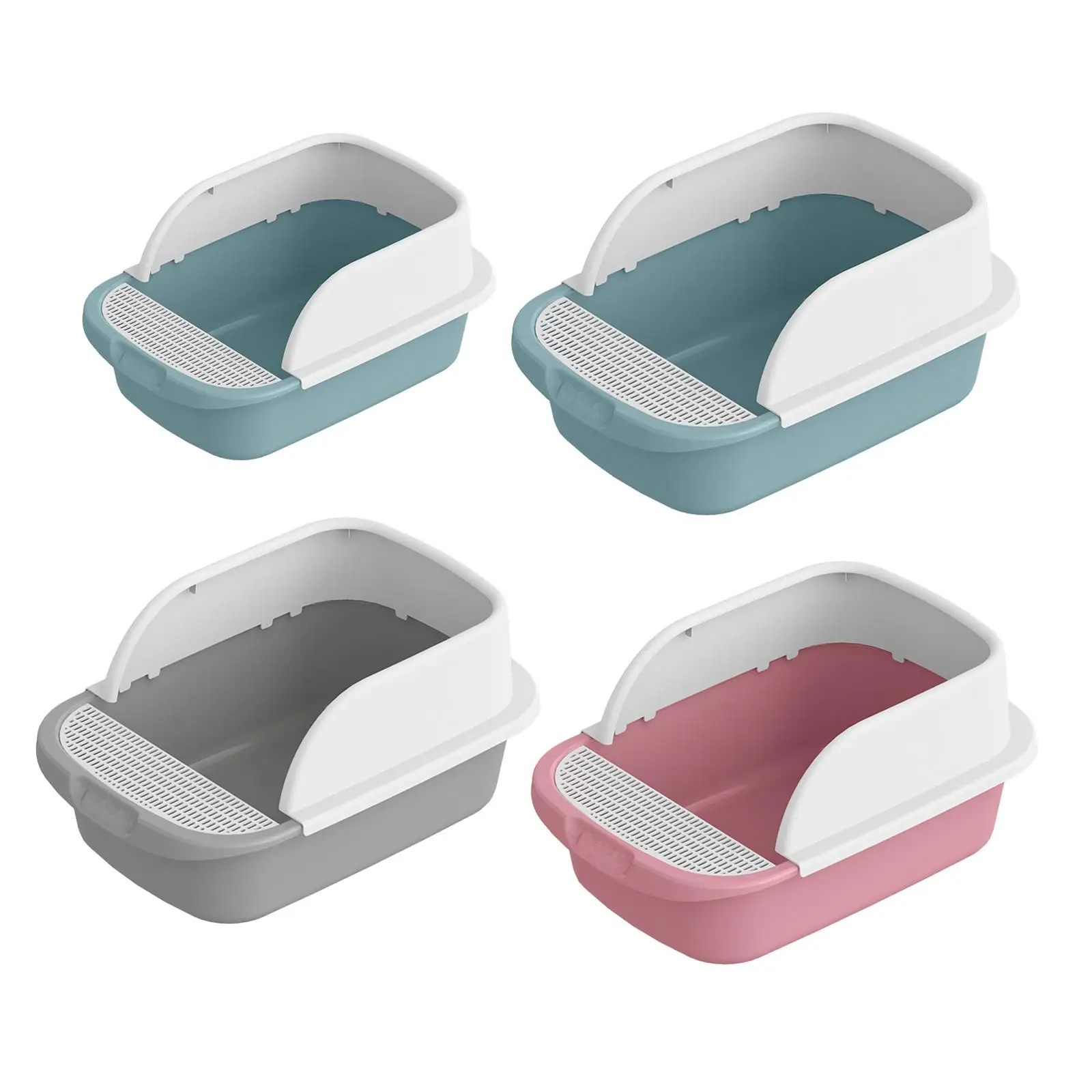 Cat Litter Box Toilet Travel Durable Semi Enclosed Anti Splashing Sandbox for Kitten