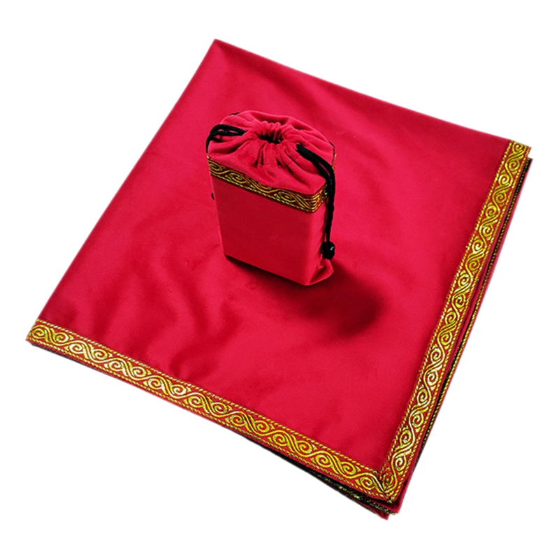 270C Velvet Divination Tablecloth with Tarot Pouch Bag Metaphysical Altar Table Cloth