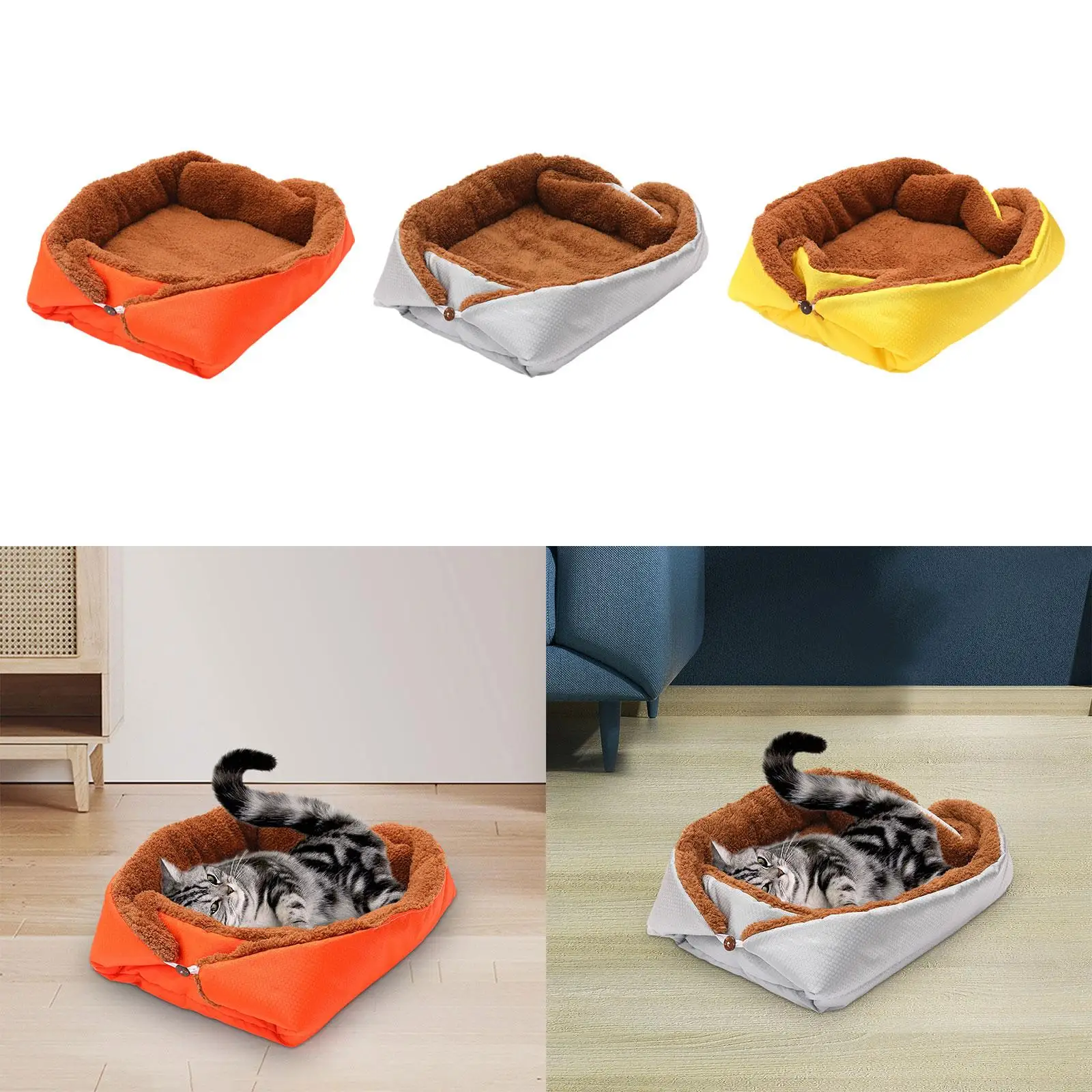 Pet Bed Warm Nest Cushion Portable Kennel Kitten Cave Comfortable Cat Bed