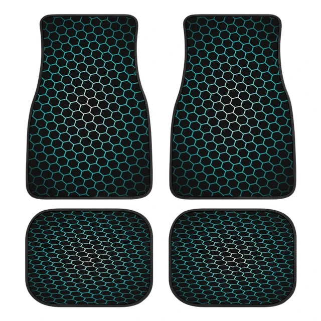 Waben Sechseck bedruckte Auto Fußmatten Polster zubehör Gummi passt für die  meisten Autos benutzer definierte Muster Fußmatten - AliExpress