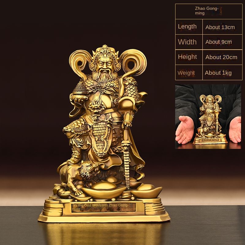 Feng Shui copper Zhao Gongming Statue view 2