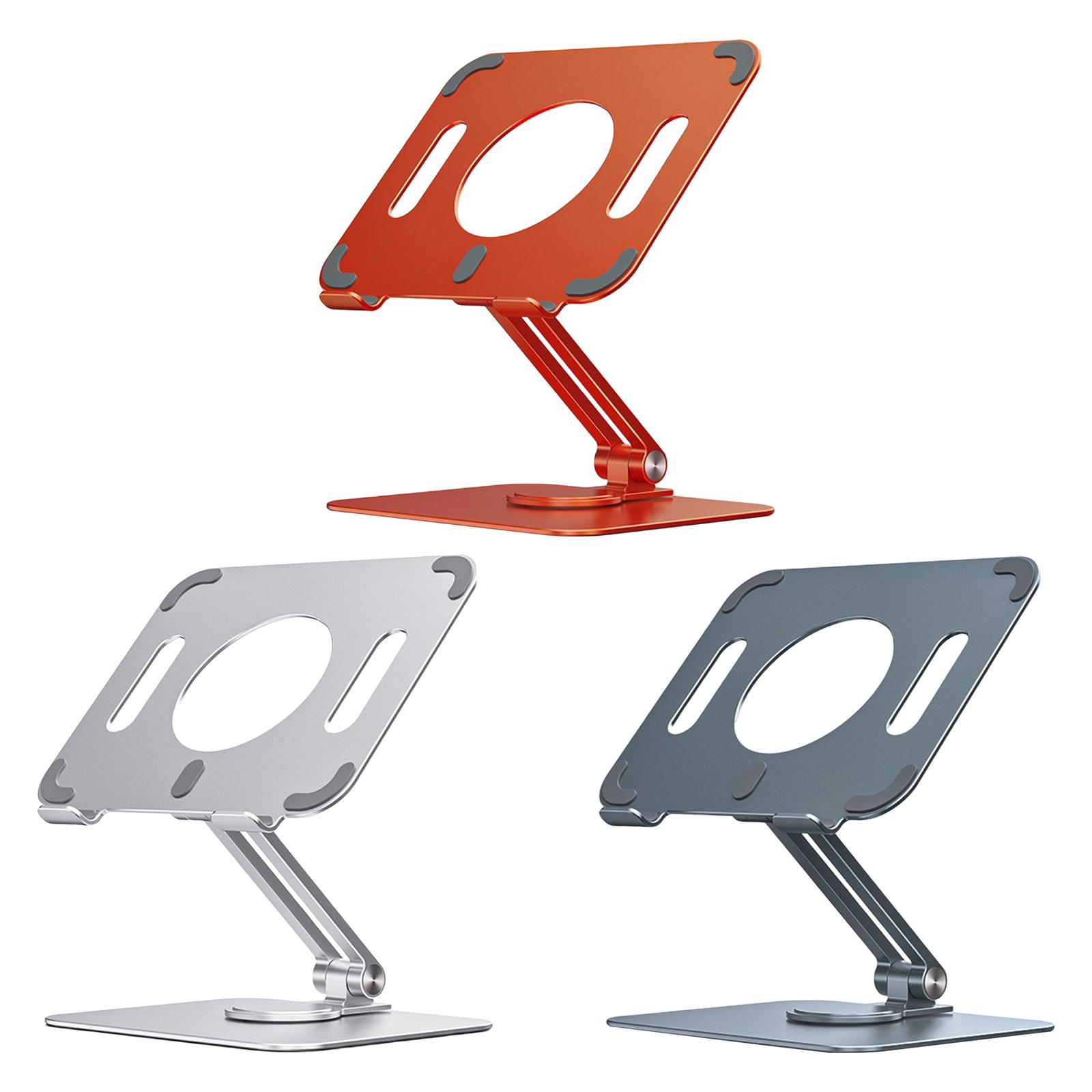 Foldable Tablet Stand 360° Rotating Portable Hollow Design Adjustable Desk Handsfree Laptop Riser Stand for iPad Phones Work