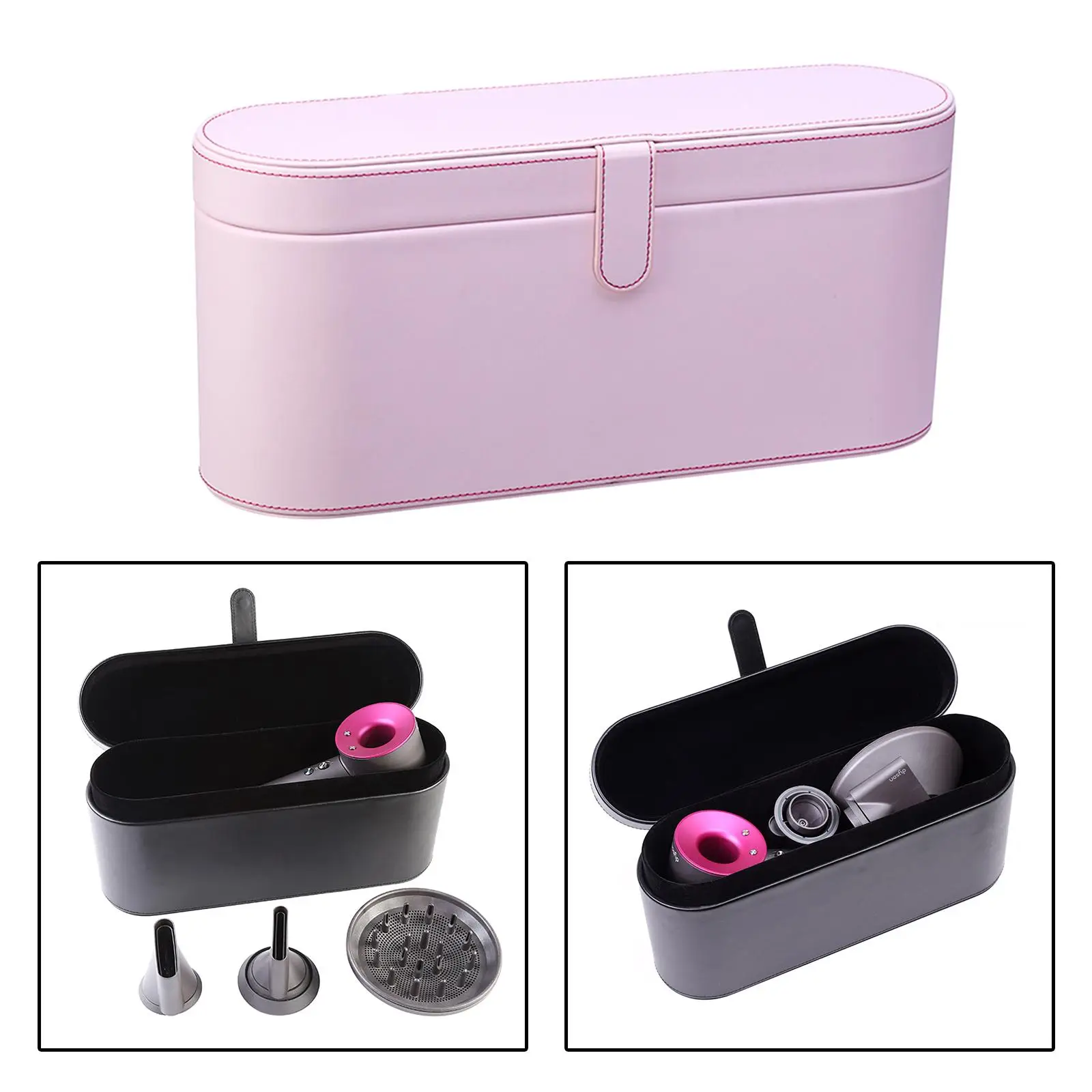 Portable PU Leather Travel Case Hair Dryer Storage Box HD03 Fits Hot Air Brush Accessories Magnetic Flip Organizer Carrier