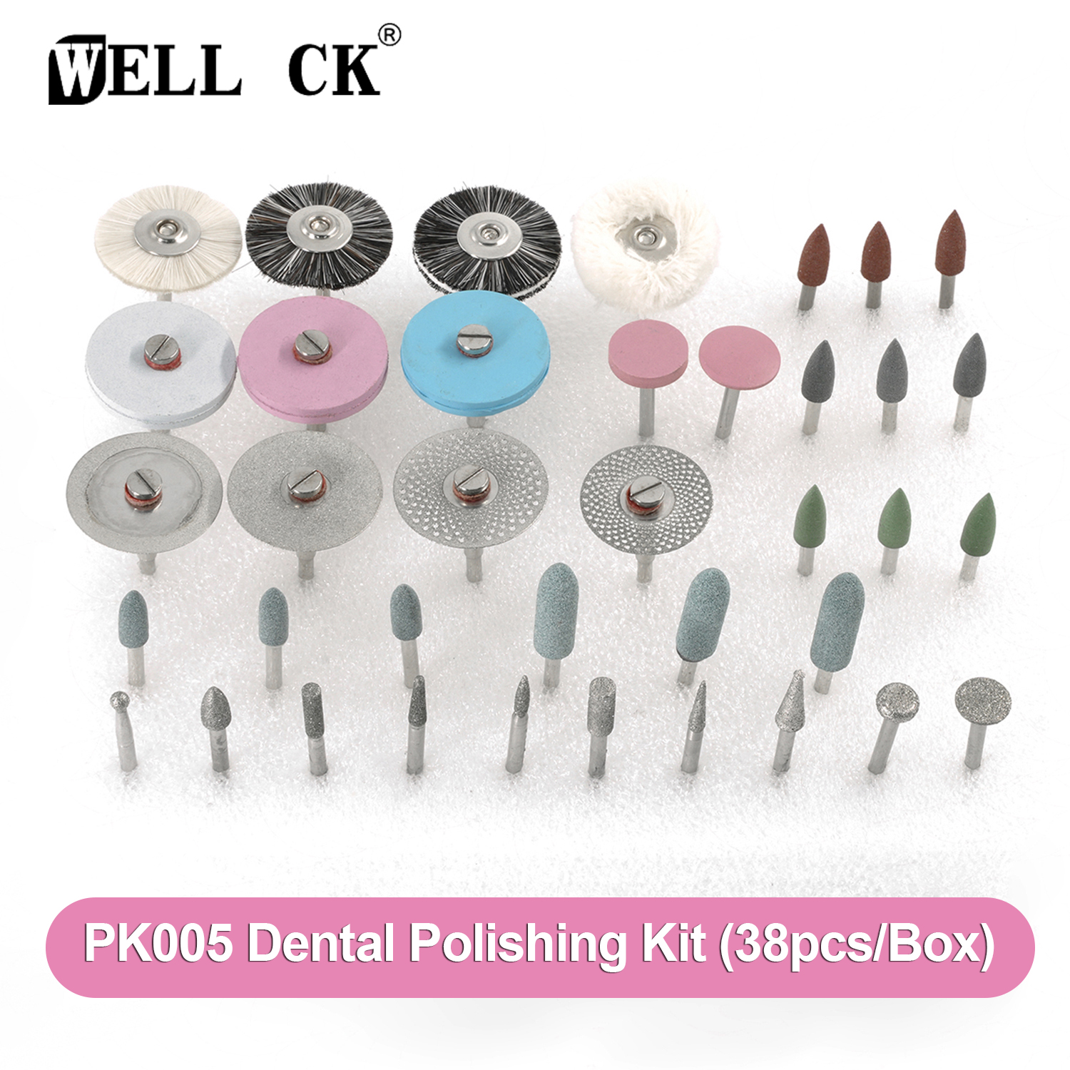 Best of WELLCK PK005 1Box(Total 38Pcs / Box) Dental Lab Polishing Kit Ceramic Porcelain Grinding Dentist Tool Dentist Grinding Tools Reviews & Tips