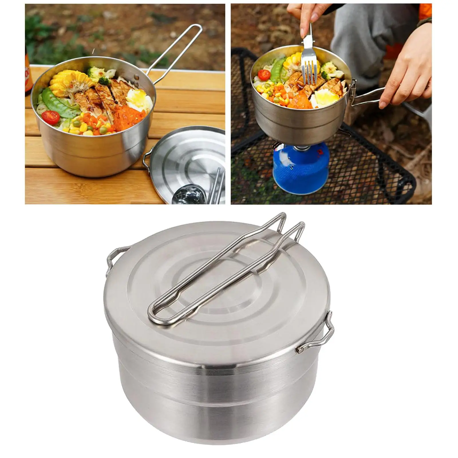 Saucepan with Lid, Sauce Pan, Small Soup ,  Sauce Pan, 1.5L - Saucepan for Outdoor Camping Picnic