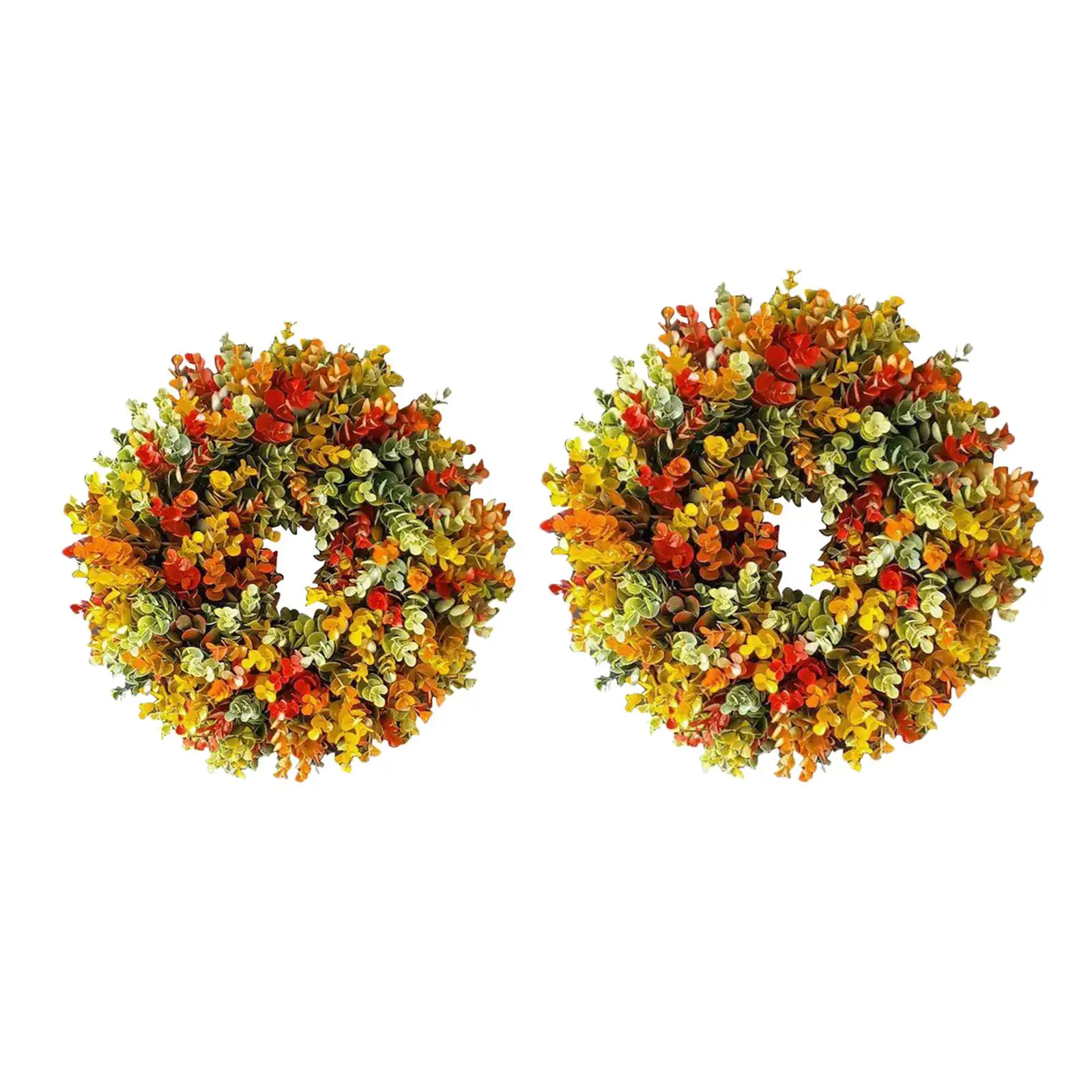  Fall Autumn Garland Greenery Eucalyptus Wreath Door Wall Hanging Decoration