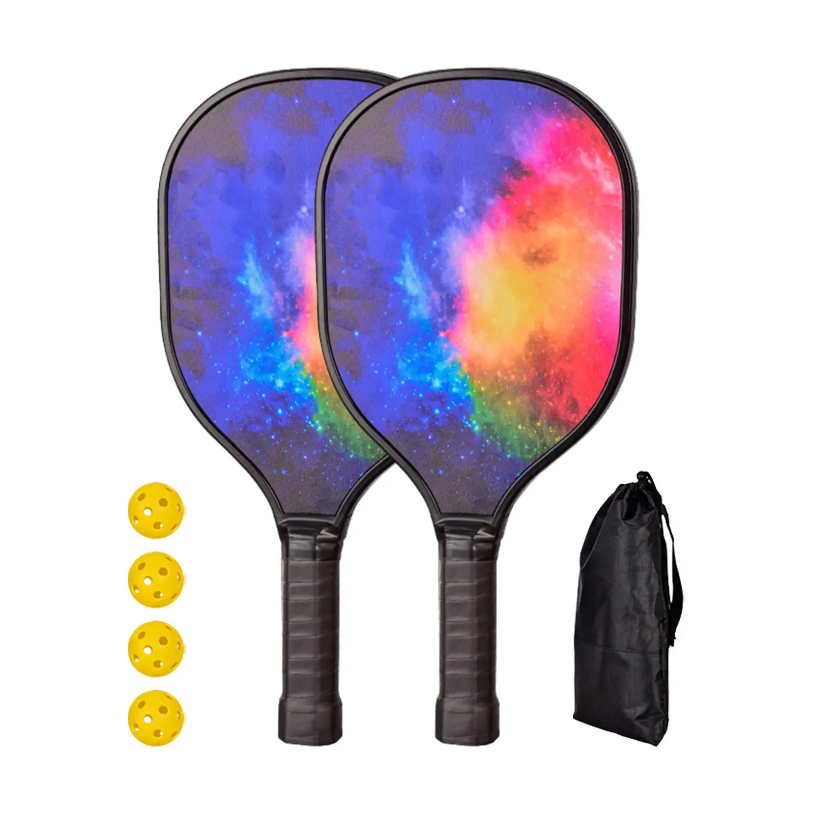 Pickleball Paddles with 2 Rackets 4 Pickleballs Edge Guard Pickleball Racquets for Kids Adults Indoor and Outdoor Tournament