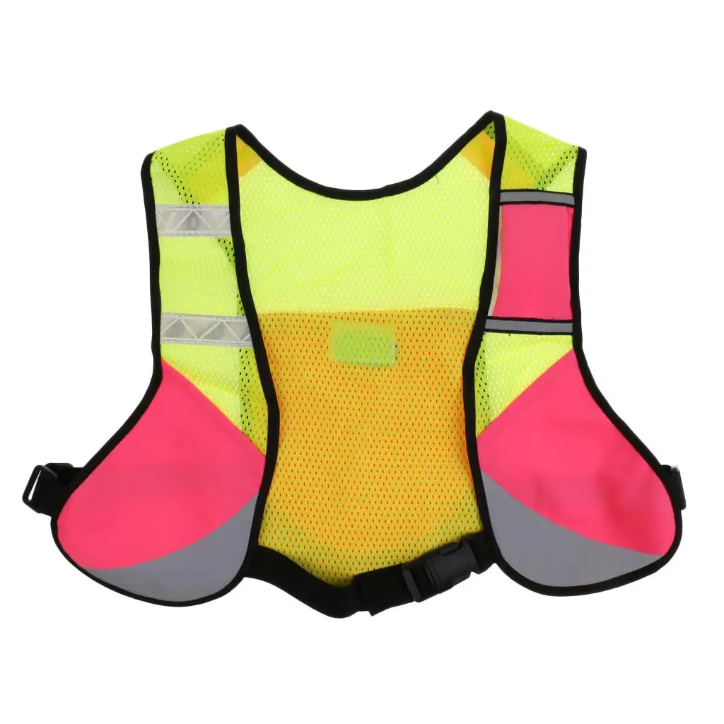 Safety Reflective Gear Stripes Running Race Bike Cycling Outdoor Sports Water Hydration Pocket Backpack Vest Jacket - 3 Colors