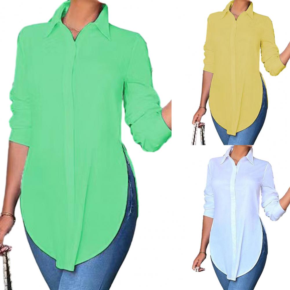 para mulheres, lapela, blusa de trabalho, tops