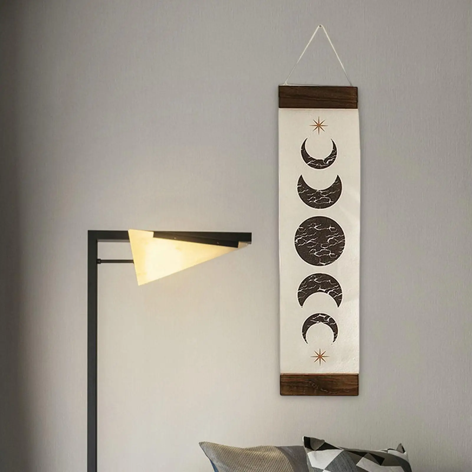 Lunar Moon Phase Wall Tapestry Decoration Lightweight Durable Size 14cmx66cm