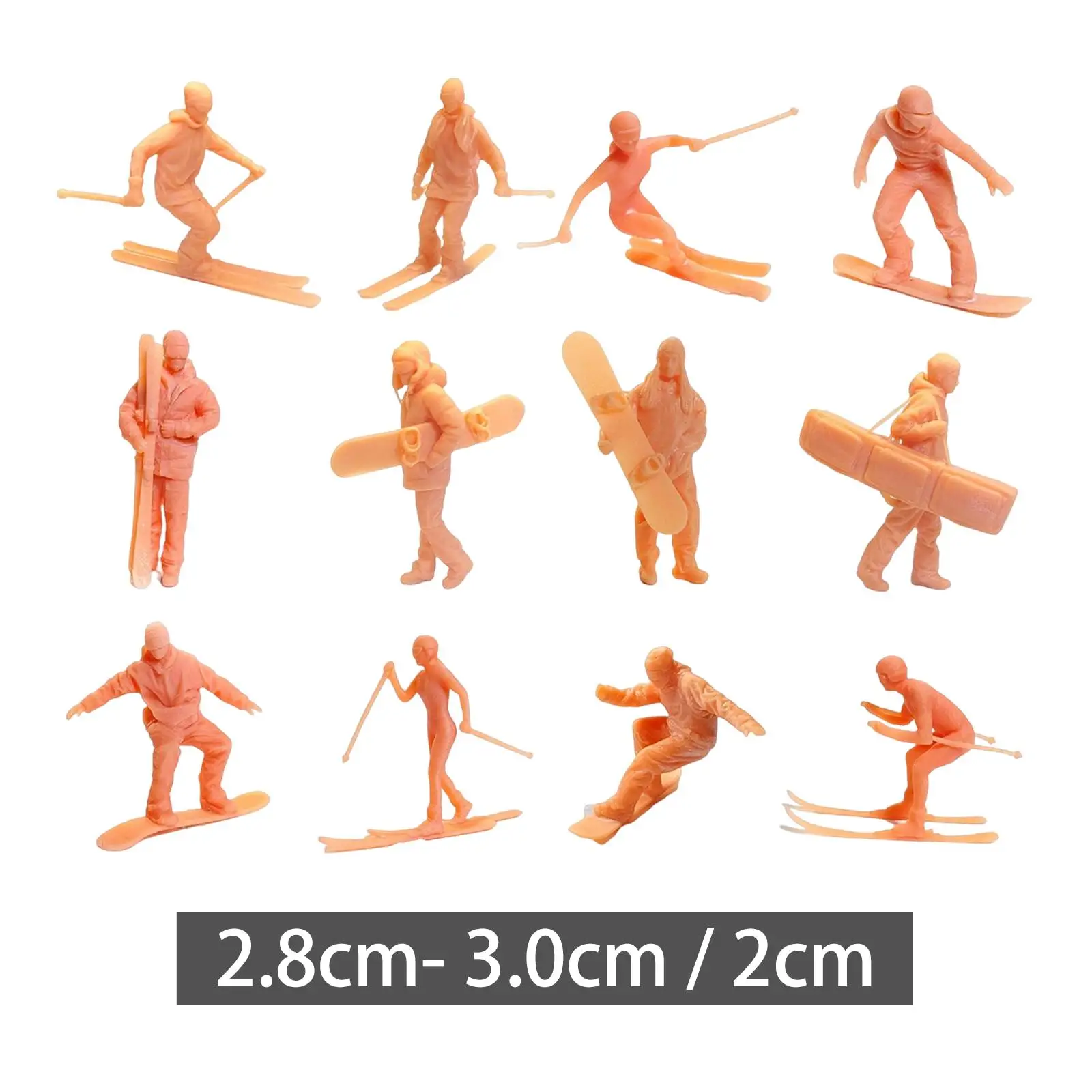 Simulation Skiing Figures Small Statue Fairy Garden Toy for DIY Miniatures Sand Table Layout Diorama Train Scenery Decoration