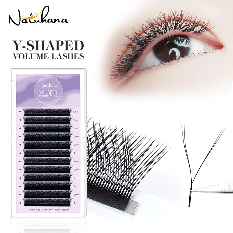 Best of NATUHANA YY Shape Eyelash Extensions C / D Curl Black Brown Y Lashes Premade Volume Fans Individual Eyelashes Supplies Makeup Reviews & Tips