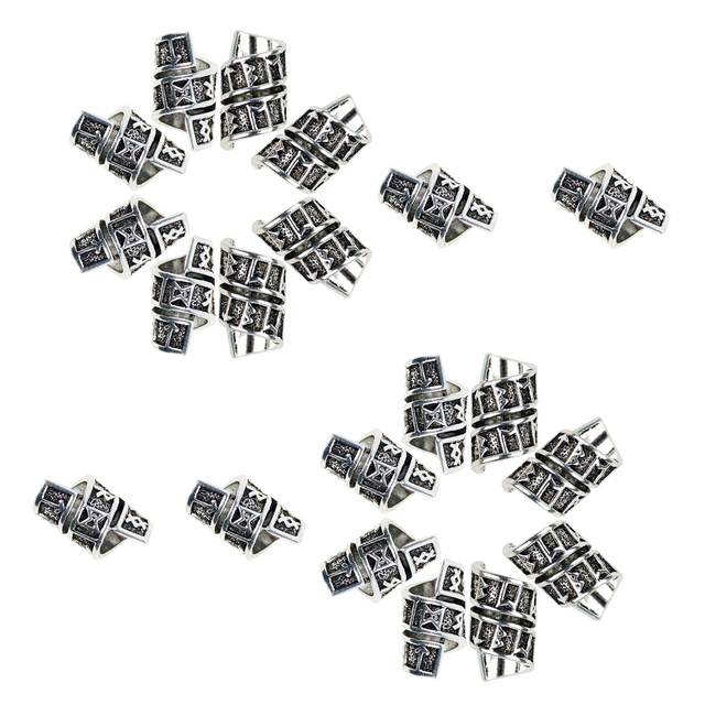 20 Pieces Beard Beads Hair Beads Runes Alloy Spiral Dreadlocks Beads for Braiding Hair Decoration Accessories Jewelry
