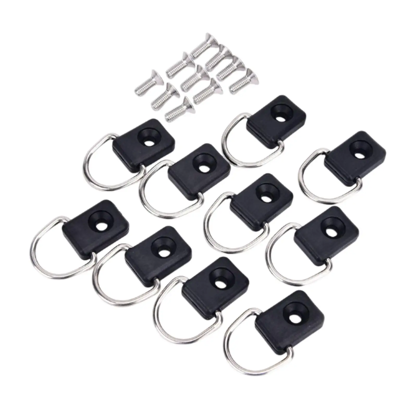 Kayak D Rings Easy Install Rope Buckle Portable with Screws Tie Down Loop for Fishing Boat Kayak Accessories Sailing Bungee Set