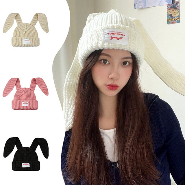 fvwitlyh Hat Covers Ears Hot Rabbit Warm Knit Hat For Women Lady