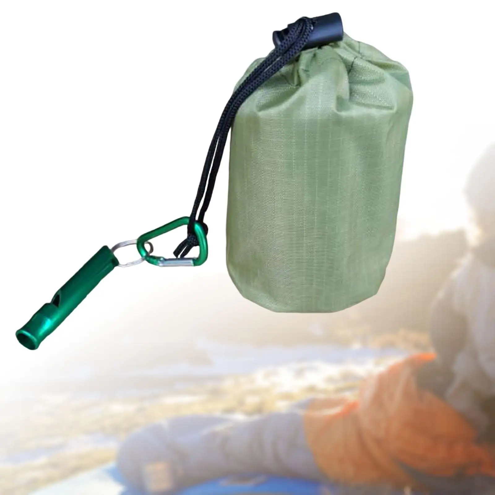 Portable Survival Blanket Emergency Sleeping Bag with Whistle for Hiking