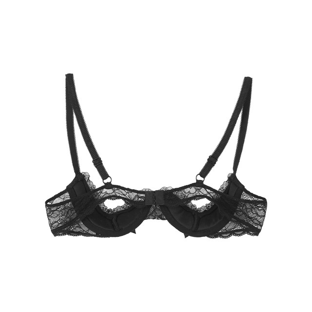 Womens Sexy Bra Half Cup Padded Underwired Open Cups Bra Female