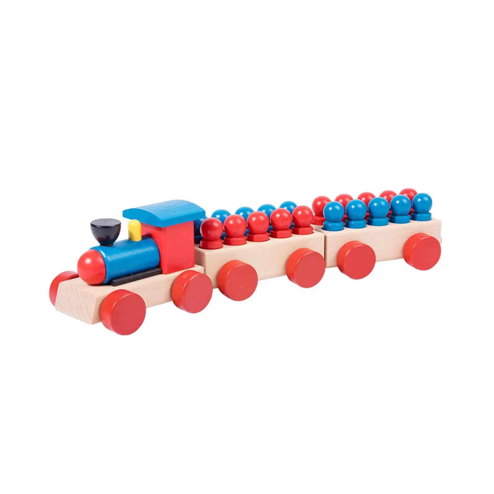 Wooden Stacking Train Preschool Educational Toys Problem Solving Montessori Math Toys Teaching Aids for Baby Kids 1 2 3 Year Old